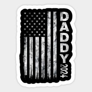 Promoted To Daddy 2024 First Time Dad Patriotic Father's Day Sticker